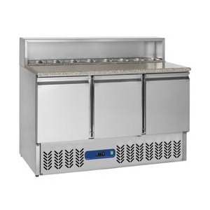 Vorbereitungstisch 3 Türen GN 1/1, Kühlaufsatz