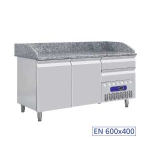 Kühltisch 2 Türen 600x400, 2 neutrale Schubladen