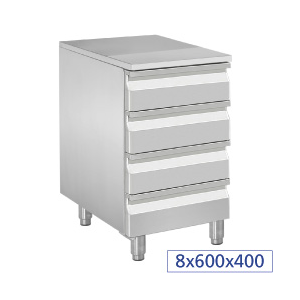 Kommode für Teig, 4 neutrale Schubladen (8x...