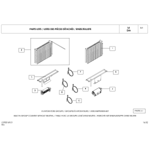 Kühltisch 2 Türen 600x400, 3 neutrale Schubladen + Schubladen für Utensilien