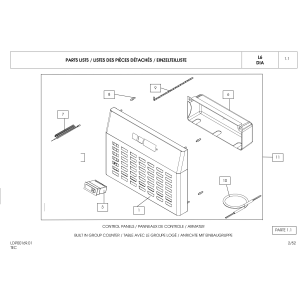Kühltisch 3 Türen 600x400, 3 neutrale Schubladen + Schubladen für Utensilien
