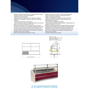 Gekühlte Verkaufstheke gerade glasscheibe 90°, mit Reservefach