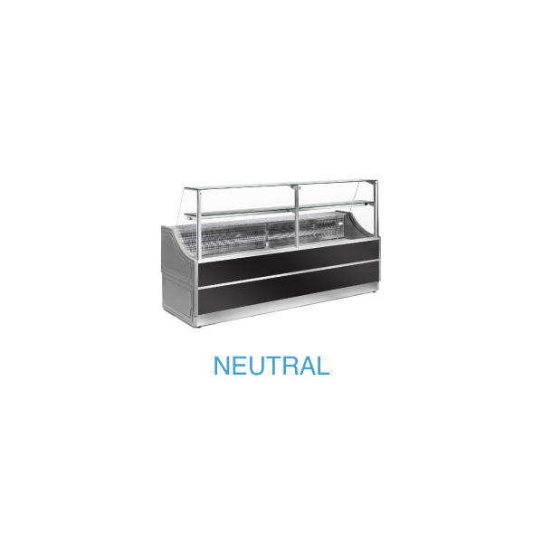 Verkaufstheke neutral gerade glasscheibe 90°, ohne Reservefach