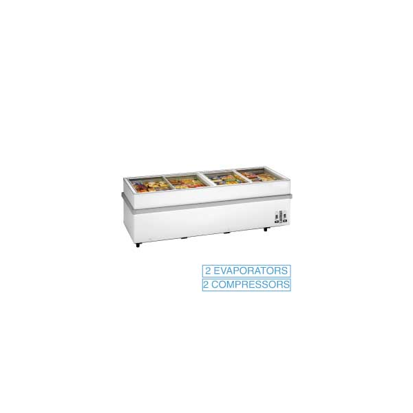 Panorama-Tiefkühltruhe, 2 Kompressoren, 1 Temperatur