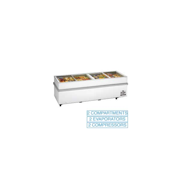 Panorama-Tiefkühltruhe, 2 Kompressoren, 2 Temperatur