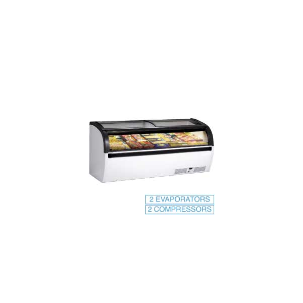 Panorama-Tiefkühltruhe, Glasschiebetüren