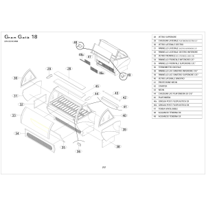 Speiseeisvitrine für 18 Behälter