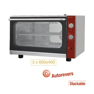 Elektro Konvektionsofen 3x 600x400 mm , manueller Befeuchter