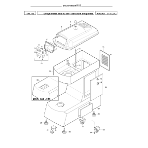 Spiral Teigknetmaschine, digital, "große Kapazität", 80 kg