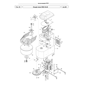 Spiral Teigknetmaschine, digital, "große Kapazität", 160 kg