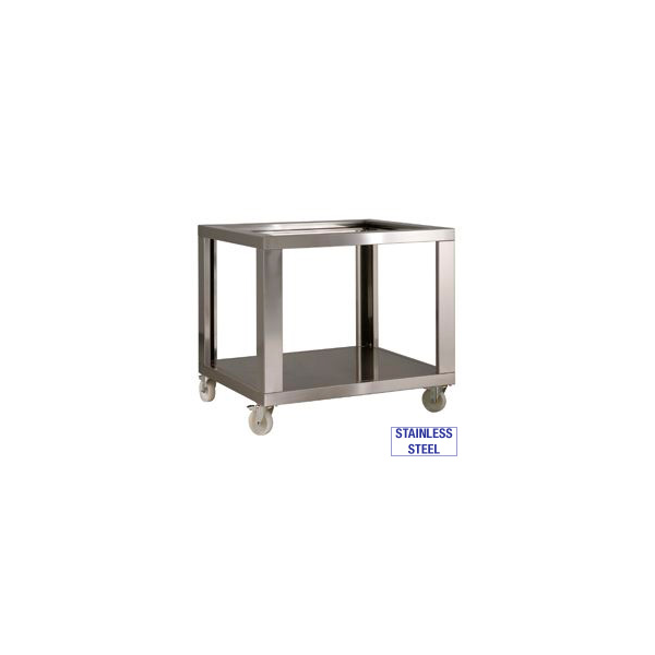 Inox Untergestell + T/i x LD18/35-N, Nylon Räder, 2 mit Bremse