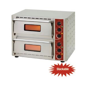 Elektro Pizzaofen, 2 Kammern (3 +3 kW), 430x430xh100 mm