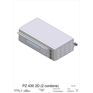 Elektro Pizzaofen, Kammer (2+3 kW), 660x430xh100 mm