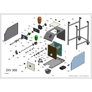 Teigportioniermaschine 2400/800Stck./h, 50/300g Untergestell und Trichter