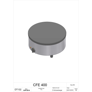 Elektro Crepiere, hohe Leistung, Ø 400mm "emailliert"