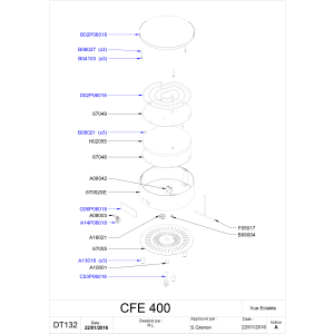 Elektro Crepiere, hohe Leistung, Ø 400mm "emailliert"