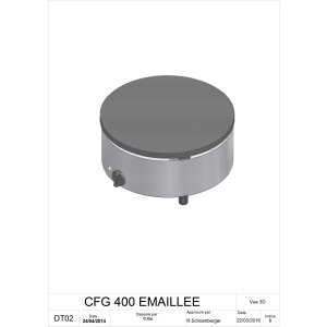 Gas Crepiere, hohe Leistung, Ø 400mm "emailliert"