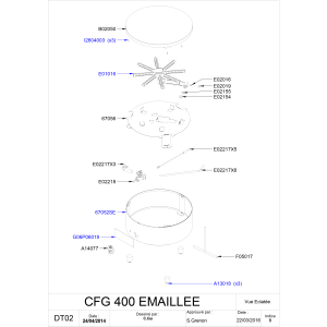 Gas Crepiere, hohe Leistung, Ø 400mm "emailliert"