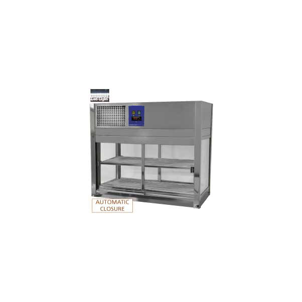 Kühlvitrine, 4-seitig verglast, 2 Schiebetüren