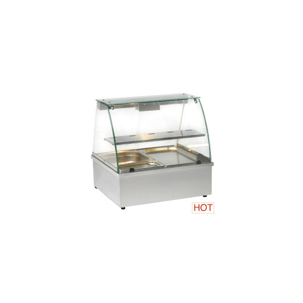 Wärmevitrine, Bain-Marie 2x GN 1/1 Panorama