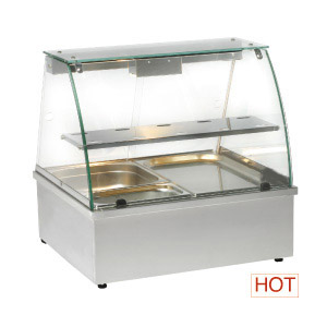 Wärmevitrine, Bain-Marie 2x GN 1/1 Panorama