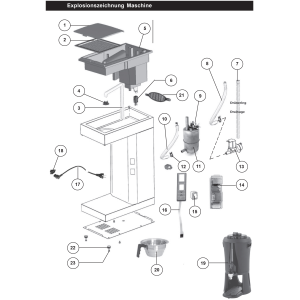 Filter Kaffeemaschine - 1 Spenderbehälter 2,5 Lit