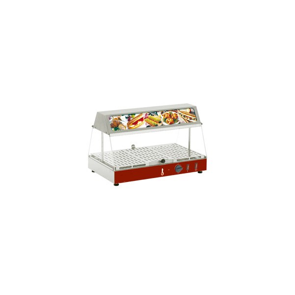 Wärmevitrine mit beleuchtetem Aufbau