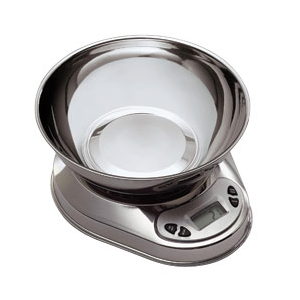 Waage aus Edelstahl mit Schale, 5 Kg (mit Grammangabe)