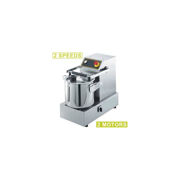 Cutter aus Edelstahl, 15 Liter, Tisch mod., 2 Geschwindigkeiten