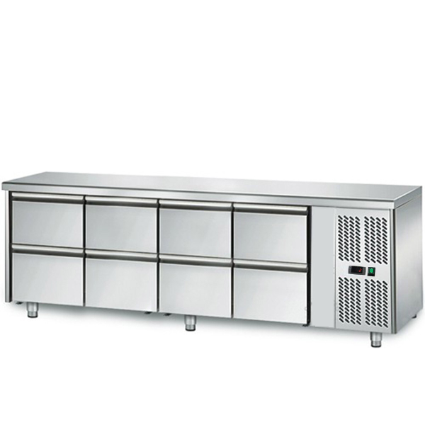 Kühltisch 2,2mx0,7m - mit 8 Schubladen 1/1