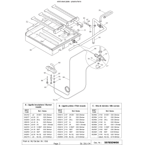 Gas Grillplatte, 2/3 glatt, 1/3 gerillt -TOP-