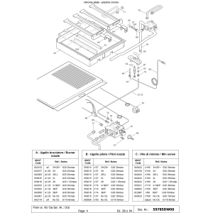 Gas Grillplatte, 2/3 glatt, 1/3 gerillt aus Hartchrom -TOP-