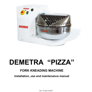 Gabel Teigkneter speziell für Pizzeria, 30 kg, 2 Geschwindigkeiten