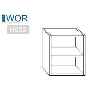 Wandhängeschrank 1,2m - ohne Schiebetür 0,65m hoch
